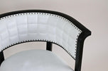 BLACK THONET ARMCHAIR, WHITE LEATHER, MARCEL KAMMERER, 1980