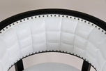BLACK THONET ARMCHAIR, WHITE LEATHER, MARCEL KAMMERER, 1980
