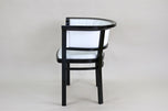 BLACK THONET ARMCHAIR, WHITE LEATHER, MARCEL KAMMERER, 1980