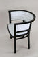 BLACK THONET ARMCHAIR, WHITE LEATHER, MARCEL KAMMERER, 1980