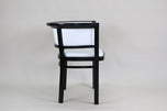 BLACK THONET ARMCHAIR, WHITE LEATHER, MARCEL KAMMERER, 1980