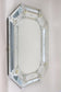 OCTAGONAL, MURANO GLASS MIRROR, ENGRAVINGS, GLASS FLOWERS, SIGNED, IT, 1970S