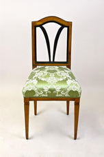 18TH CENTURY, AUSTRIA, CHERRYWOOD SIDE CHAIR, NEWLY UPHOLSTERED