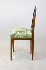 18TH CENTURY, AUSTRIA, CHERRYWOOD SIDE CHAIR, NEWLY UPHOLSTERED