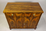19TH CENTURY, AUSTRIA, BIEDERMEIER NUTWOOD TRUMEAU COMMODE
