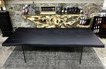 CONTEMPORARY, AUSTRIA, BLACK OAKWOOD LIVE EDGE DINING TABLE, GLASS FEET, 2022
