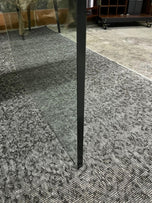 CONTEMPORARY, AUSTRIA, BLACK OAKWOOD LIVE EDGE DINING TABLE, GLASS FEET, 2022