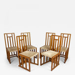 20TH CENTURY, AUSTRIA, ART NOUVEAU DINING CHAIRS, JOSEF HOFFMANN, SET OF 6