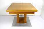 20TH CENTURY, AUSTRIA, OAKWOOD DINING TABLE, EXTENDABLE