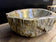 PETRIFIED WOOD SINK, BEIGE, BROWN, YELLOW, POLISHED