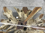 MODERN, ORGANIC, TEAK ROOT, COFFEE TABLE, GLASS PLATE, INDONESIA, 2022