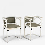 ART NOUVEAU, THONET, ARMCHAIRS, JOSEF HOFFMANN, WHITE LACQUERED, 1905