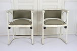 ART NOUVEAU, THONET, ARMCHAIRS, JOSEF HOFFMANN, WHITE LACQUERED, 1905