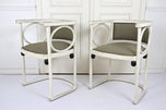 ART NOUVEAU, THONET, ARMCHAIRS, JOSEF HOFFMANN, WHITE LACQUERED, 1905