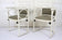 ART NOUVEAU, THONET, ARMCHAIRS, JOSEF HOFFMANN, WHITE LACQUERED, 1905