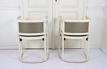 ART NOUVEAU, THONET, ARMCHAIRS, JOSEF HOFFMANN, WHITE LACQUERED, 1905