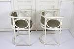 ART NOUVEAU, THONET, ARMCHAIRS, JOSEF HOFFMANN, WHITE LACQUERED, 1905
