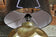 GOLDEN, CONTEMPORARY, CERAMIC TABLE LAMP, DARK GREY SHADE, INDONESIA