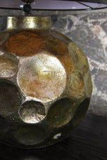 GOLDEN, CONTEMPORARY, CERAMIC TABLE LAMP, DARK GREY SHADE, INDONESIA