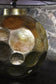 GOLDEN, CONTEMPORARY, CERAMIC TABLE LAMP, DARK GREY SHADE, INDONESIA