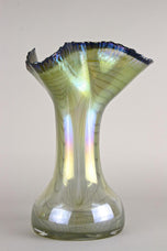 20TH CENTURY, GERMANY, IRIDESCENT GLASS VASE, SIGNED, 1982