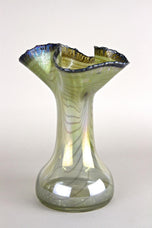 20TH CENTURY, GERMANY, IRIDESCENT GLASS VASE, SIGNED, 1982
