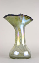 20TH CENTURY, GERMANY, IRIDESCENT GLASS VASE, SIGNED, 1982