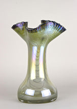 20TH CENTURY, GERMANY, IRIDESCENT GLASS VASE, SIGNED, 1982