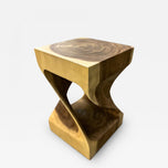 ORGANIC MODERN SUAR WOOD SIDE TABLE, STOOL, INDONESIA, 2023