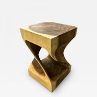 ORGANIC MODERN SUAR WOOD SIDE TABLE, STOOL, INDONESIA, 2023