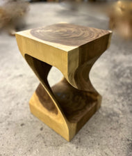 ORGANIC MODERN SUAR WOOD SIDE TABLE, STOOL, INDONESIA, 2023