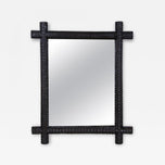 RUSTIC, WOODEN, TRAMP ART, MIRROR, HAND CARVED, AUSTRIA, CIRCA 1830