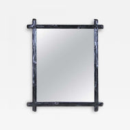 19TH CENTURY, AUSTRIA, BLACK FOREST WALL MIRROR, BASSWOOD