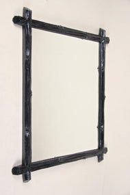 19TH CENTURY, AUSTRIA, BLACK FOREST WALL MIRROR, BASSWOOD