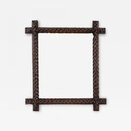 19TH CENTURY, AUSTRIA, TRAMP ART, PHOTO FRAME, ORIGINAL GLASS