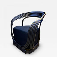 CONTEMPORARY, MODERN, BLACK BAMBOO BENTWOOD ARMCHAIR