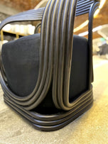 CONTEMPORARY, MODERN, BLACK BAMBOO BENTWOOD ARMCHAIR