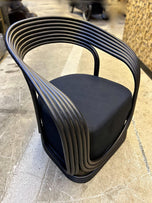 CONTEMPORARY, MODERN, BLACK BAMBOO BENTWOOD ARMCHAIR