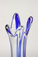 MURANO GLASS, ITALY, BLUE CLEAR, GLASS VASE, LATE MID CENTURY