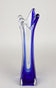 MURANO GLASS, ITALY, BLUE CLEAR, GLASS VASE, LATE MID CENTURY