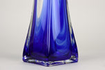 MURANO GLASS, ITALY, BLUE CLEAR, GLASS VASE, LATE MID CENTURY