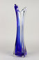 MURANO GLASS, ITALY, BLUE CLEAR, GLASS VASE, LATE MID CENTURY