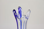 MURANO GLASS, ITALY, BLUE CLEAR, GLASS VASE, LATE MID CENTURY