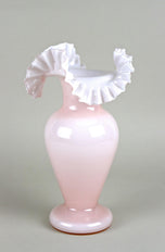 20TH CENTURY, ART NOUVEAU, PINK, FRILLY, GLASS VASE, AUSTRIA, CIRCA 1900