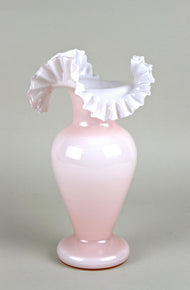 20TH CENTURY, ART NOUVEAU, PINK, FRILLY, GLASS VASE, AUSTRIA, CIRCA 1900