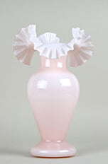 20TH CENTURY, ART NOUVEAU, PINK, FRILLY, GLASS VASE, AUSTRIA, CIRCA 1900