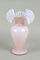 20TH CENTURY, ART NOUVEAU, PINK, FRILLY, GLASS VASE, AUSTRIA, CIRCA 1900