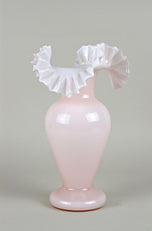 20TH CENTURY, ART NOUVEAU, PINK, FRILLY, GLASS VASE, AUSTRIA, CIRCA 1900