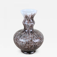BULBOUS, ITALY, MURANO GLASS VASE, BROWN