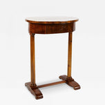 OVAL, 19TH CENTURY, NUTWOOD SIDE TABLE, AUSTRIA, CIRCA 1830